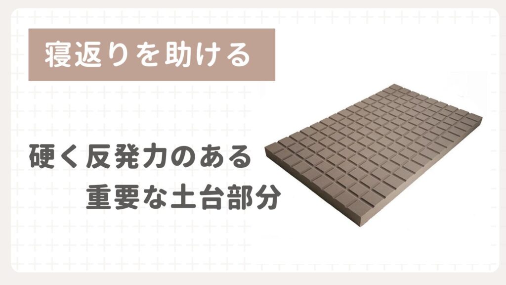 寝返りを助ける3層目は硬く反発力のある土台