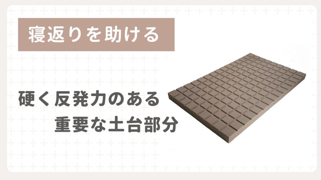 寝返りを助ける３層目は硬く反発力のある土台