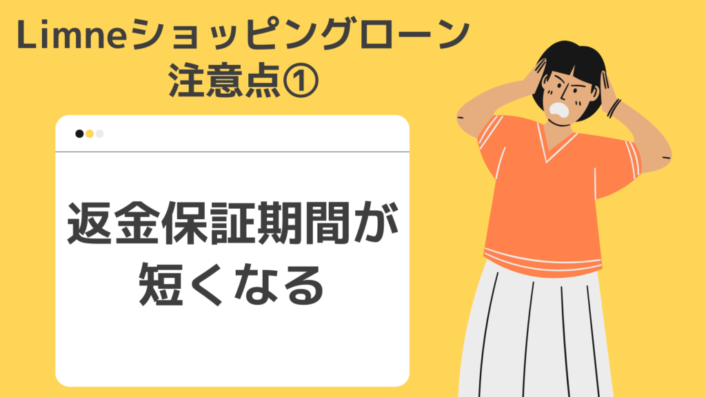 limneショッピングローンの利用上の注意点①返金保証期間が短くなる